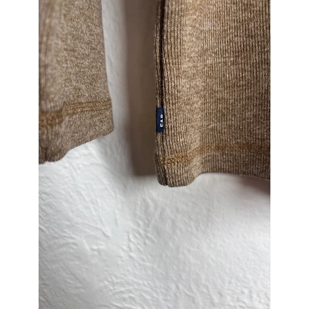 GAP Men's Brown Heathered Quarter Zip Pullover Sweater Long‎ Sleeve Size L